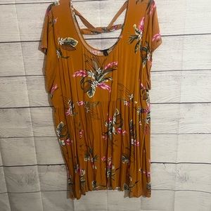 Torrid Cross Back Floral Mini Dress